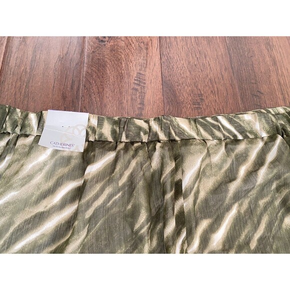 Catherines Women's Size 3X Green Pattern Print Side Split Chiffon Maxi Skirt - Picture 8 of 8